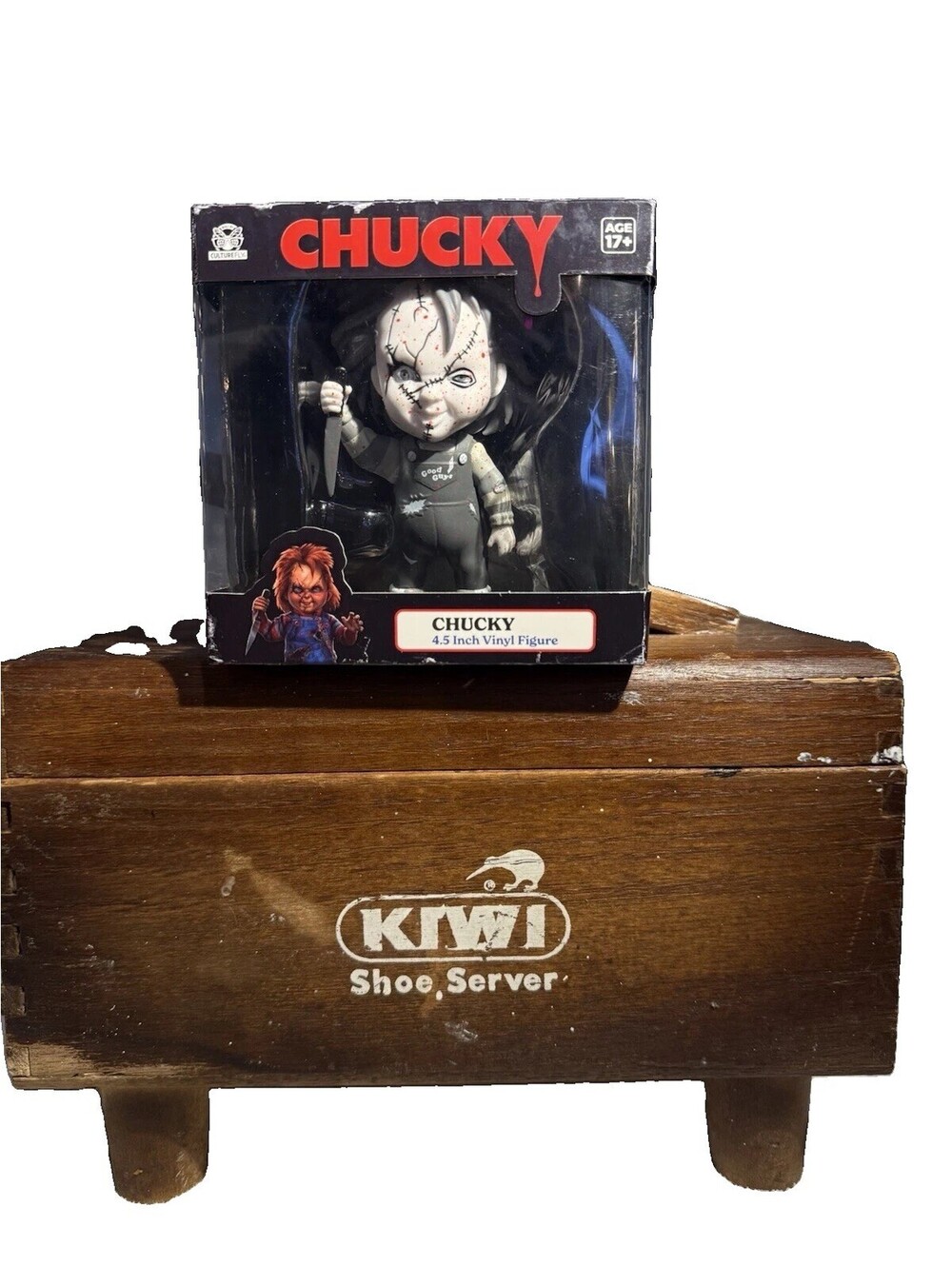 CultureFly Chucky Black & White 4.5" Vinyl Figure Horror Collectible New